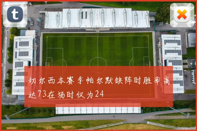 切尔西本赛季帕尔默缺阵时胜率高达73在场时仅为24